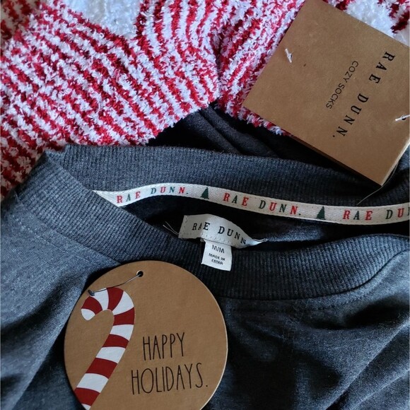 Rae Dunn "Santa's Favorite" Sweatshirt and Socks Set Women's Size Medium - Picture 7 of 11